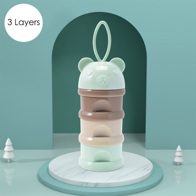 Plastic 3 Layers Cute Bear shape Portable Multi Food Storage Baby